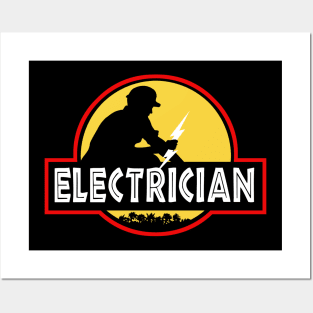Electrician Jurassic Park Logo Parody Posters and Art